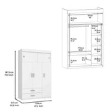 Armoire With Upper Cabinets And Dresser Two Piece Set White - Furniture Home Direct
