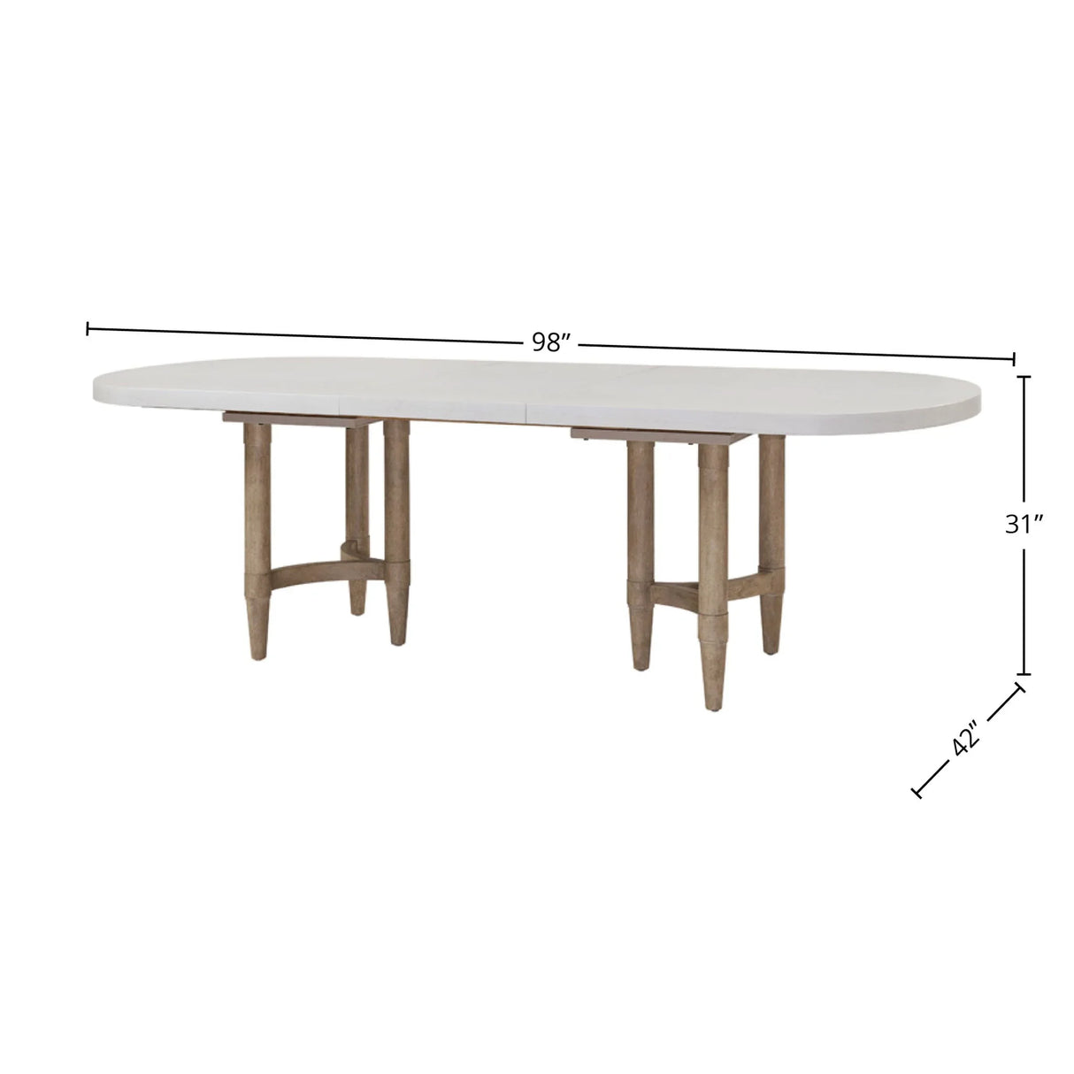 Triad - Double Pedestal Dining Table With Leaf - Sand - Furniture Home Direct
