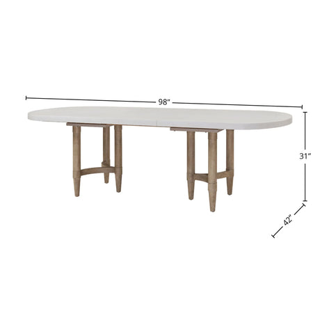 Triad - Double Pedestal Dining Table With Leaf - Sand - Furniture Home Direct