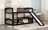 Low Bunk Bed With Slide, Fence And Ladder - Furniture Home Direct
