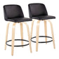 Toriano - Contemporary, Fixed Height Counter Stool With Swivel And Round Footrest (Set of 2) - Furniture Home Direct