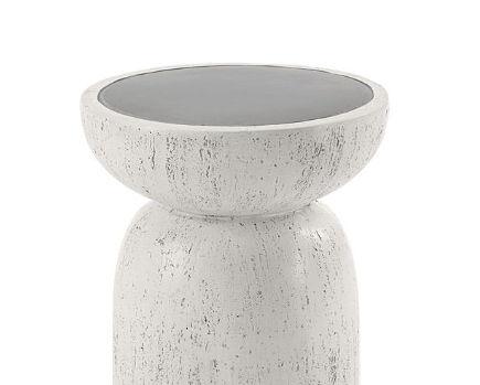 Dylana - Natural Fiber Concrete Accent Table - Gray - Furniture Home Direct