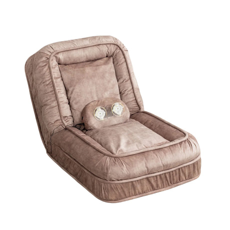Upholstered Human Dog Bed And Pets, Bean Bag Floor Sofa With Massage Pillow, 5 Adjustable Positions & 2 Soft Pillows - Furniture Home Direct