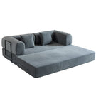 Convertible Sleeper Sofa Bed With Cylindrical Pillow, With Fixed Shape Frame - Furniture Home Direct