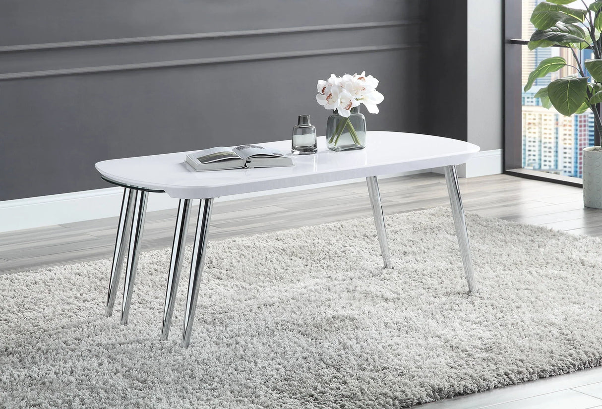 Patina - Coffee Table - White / Chrome - Furniture Home Direct
