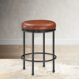 Michael - Backless Counter Height Stool With Padded Seat And Powder Coated Frame - Caramel - Furniture Home Direct