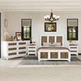 Bedroom Set Full Size Bed Dresser Nightstands Wood White - Furniture Home Direct