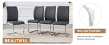 Dining Set Round Table With Black PU Leather Chairs White - Furniture Home Direct