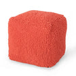 Sunny - Square Pouf, Versatile Ottoman Or Floor Cushion - Coral - Furniture Home Direct