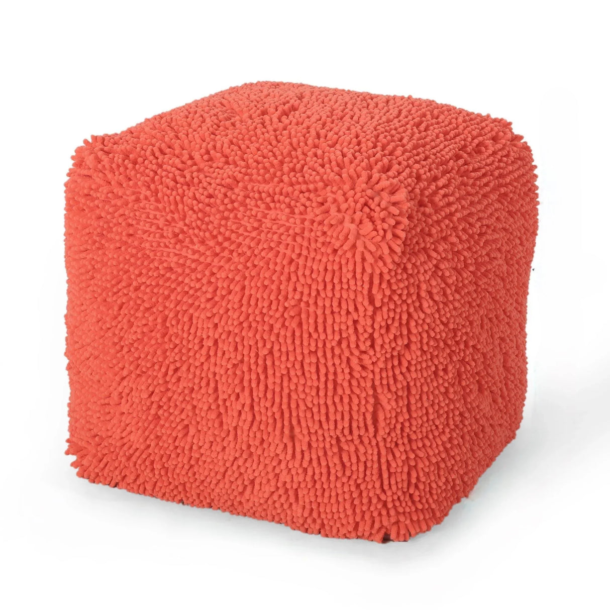 Sunny - Square Pouf, Versatile Ottoman Or Floor Cushion - Coral - Furniture Home Direct