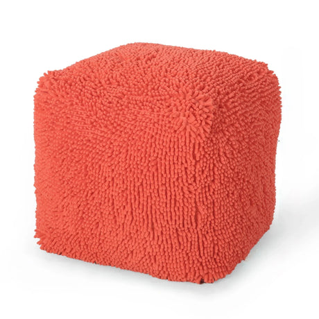 Sunny - Square Pouf, Versatile Ottoman Or Floor Cushion - Coral - Furniture Home Direct