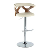 Gardenia - Mid Century Modern Adjustable Barstool With Swivel With Rounded T Footrest (Set of 2) - Furniture Home Direct