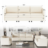 3 Piece Modular Living Room Set with Different Configurations, Off White - Furniture Home Direct