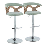 Gardenia - Contemporary Adjustable Barstool With Swivel / Rounded T Footrest (Set of 2) - Furniture Home Direct