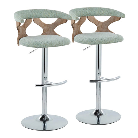 Gardenia - Contemporary Adjustable Barstool With Swivel / Rounded T Footrest (Set of 2) - Furniture Home Direct