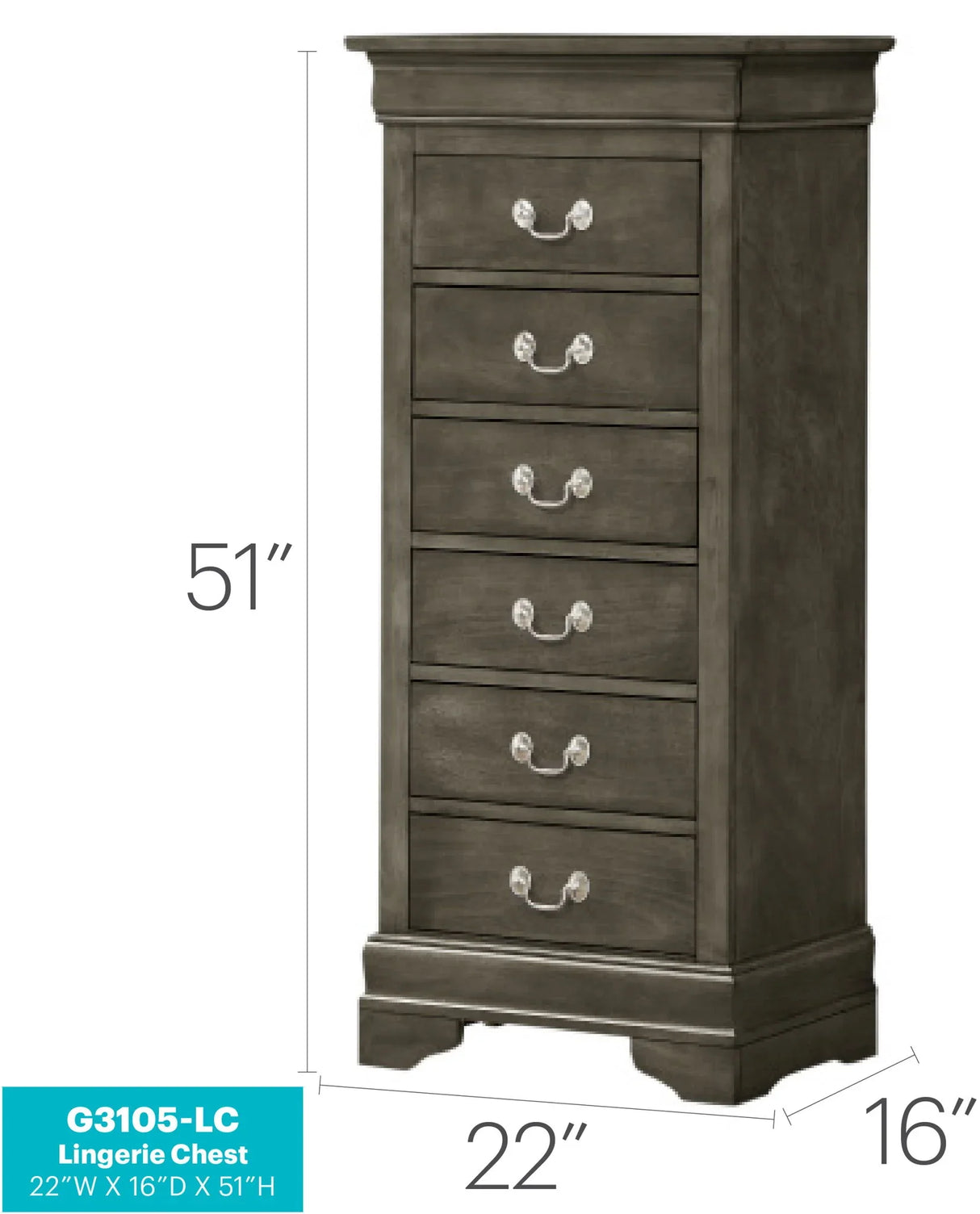 Traditional Style Lingerie Storage Chest Timeless - Furniture Home Direct