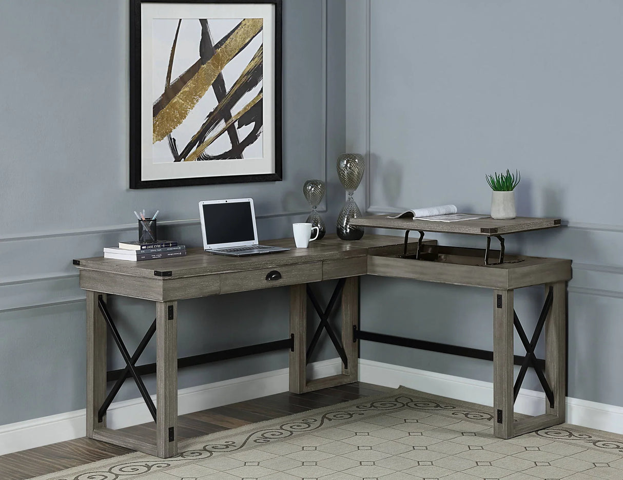 Talmar - Marble Top Weathered Writing Desk With Lift Top - Furniture Home Direct