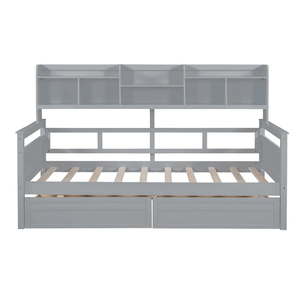 Daybed, Slat Support, With Bedside Shelves And 2 Drawers - Furniture Home Direct