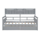 Daybed, Slat Support, With Bedside Shelves And 2 Drawers - Furniture Home Direct