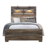 Monica - Bed With Panel Style And Slat Headboard