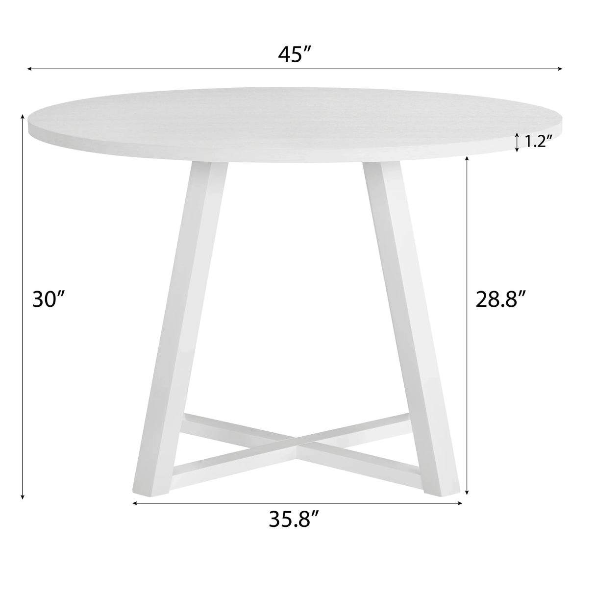 Dining Set Round With Boucle Chairs Modern Compact White - Furniture Home Direct