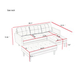 Right Facing Sofa Chaise with Ottoman - Black - Furniture Home Direct