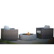 Patio Conversation Set For 2 With Cushions And Fire Pit - Brown - Furniture Home Direct