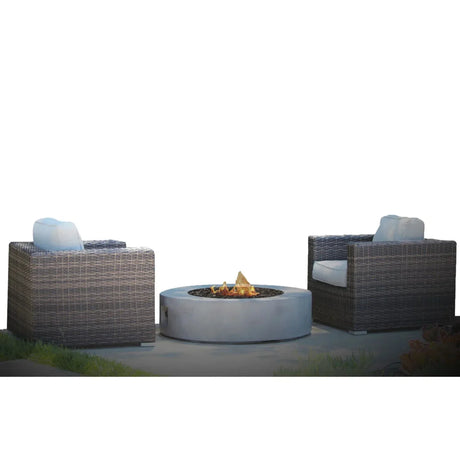 Patio Conversation Set For 2 With Cushions And Fire Pit - Brown - Furniture Home Direct