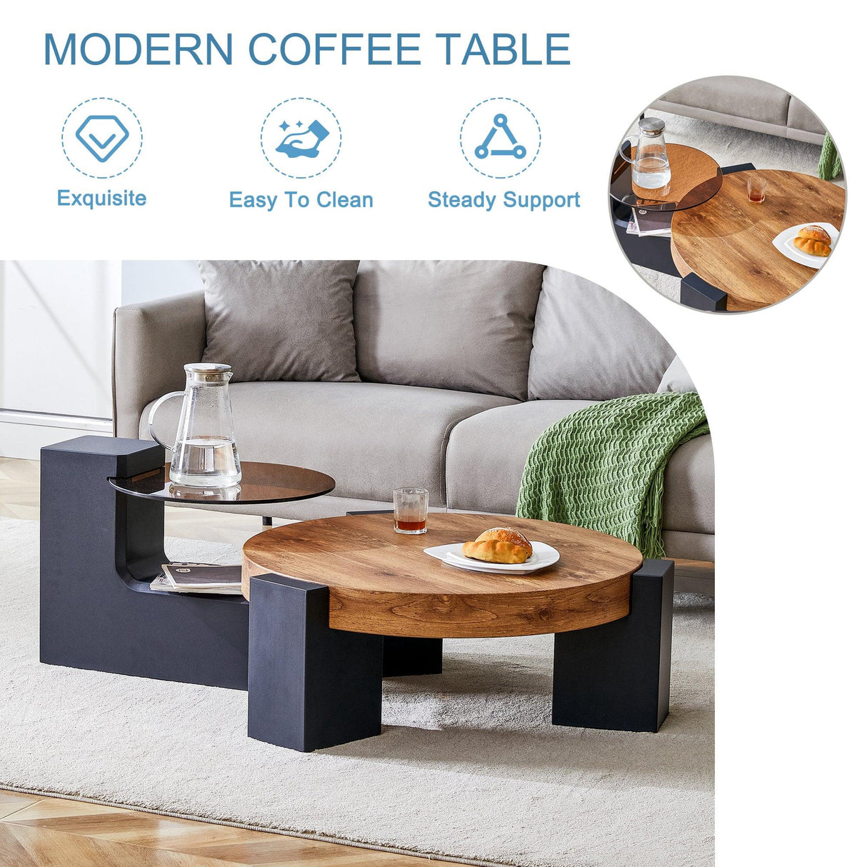 Detachable Double-Decker Coffee Table - Furniture Home Direct