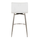 Mara - Upholstered Contemporary Fixed Height Counter Stool With Swivel (Set of 2) - White - Furniture Home Direct