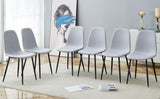 Dining Chairs Set Linen Cotton Upholstery Light Gray - Furniture Home Direct