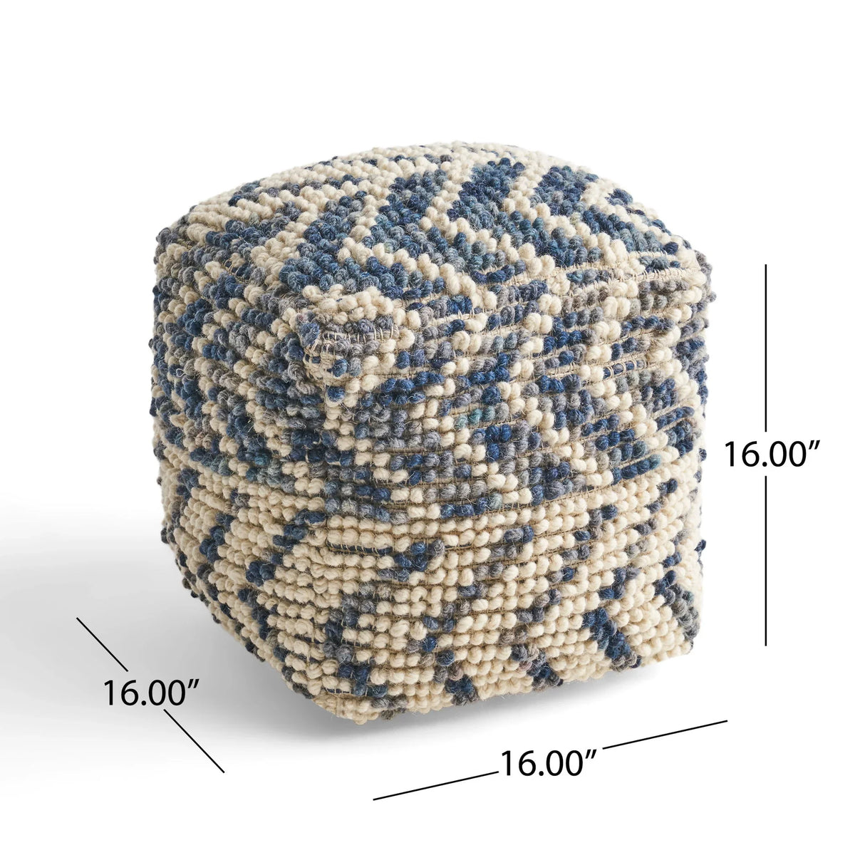 Alina - Wool And Cotton Pouf - Natural - Furniture Home Direct