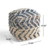 Alina - Wool And Cotton Pouf - Natural - Furniture Home Direct
