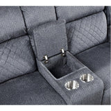 ALICIA GREY/BLACK CONSOLE RECLINING LOVESEAT - Furniture Home Direct