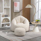 Bedding Bean Bag Sofa Chair High Pressure Foam With Footrest - Furniture Home Direct