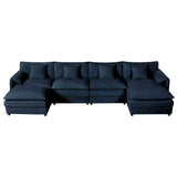Modern Comfy Deep Seat Modular Sectional Sofa Cloud Couch With Ottoman - Furniture Home Direct