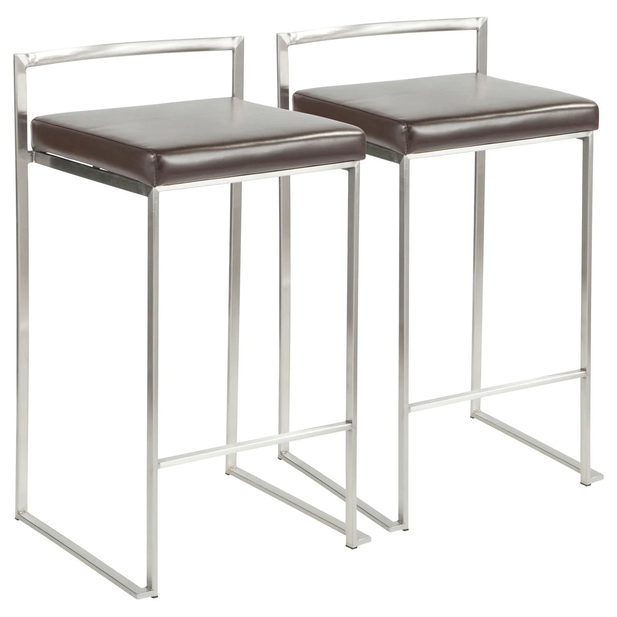 Fuji - Contemporary, Stackable Elegant Counter Stool (Set of 2) - Furniture Home Direct