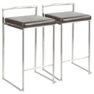 Fuji - Contemporary, Stackable Elegant Counter Stool (Set of 2) - Furniture Home Direct