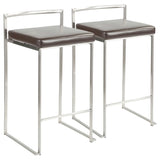 Fuji - Contemporary, Stackable Elegant Counter Stool (Set of 2) - Furniture Home Direct
