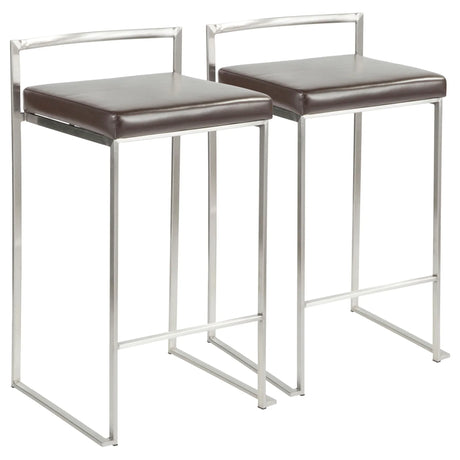 Fuji - Contemporary, Stackable Elegant Counter Stool (Set of 2) - Furniture Home Direct