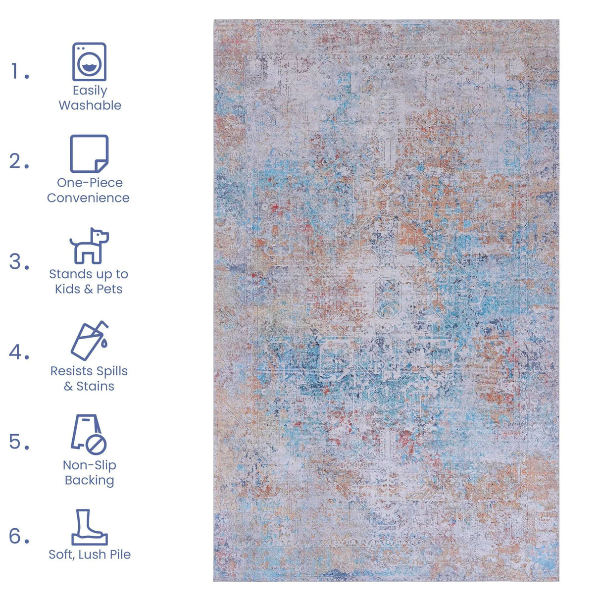 Maval - Runner Rug Washable - Furniture Home Direct