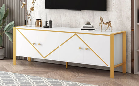 Modern Minimalist TV Stand With 2 Spacious Cabinets - Furniture Home Direct