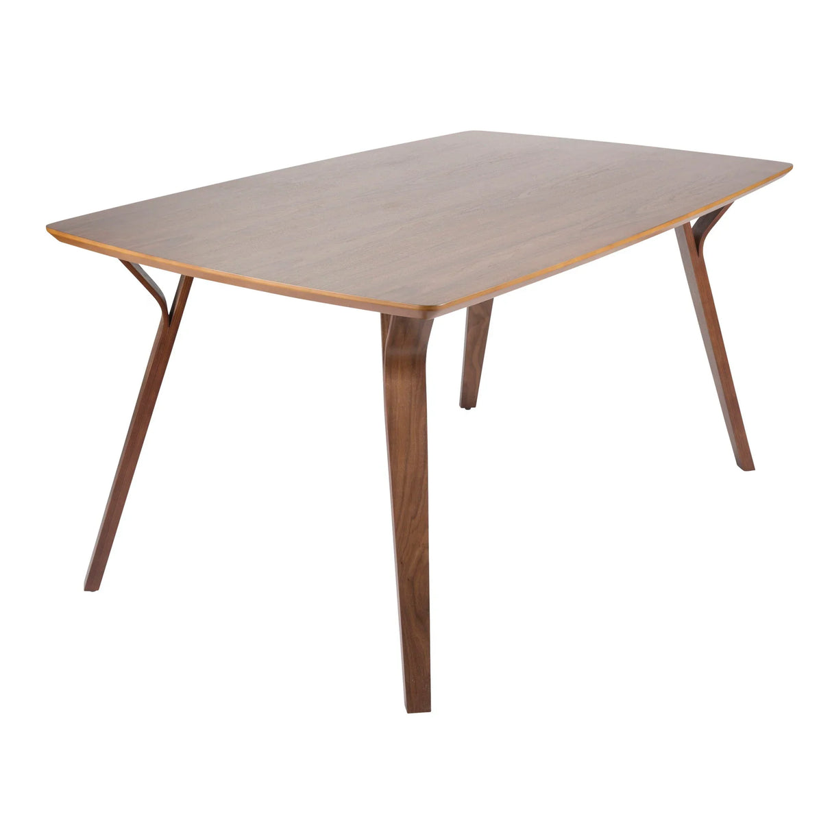 Folia Bacci - 5 Piece Mid-Century Modern Dining Set - Walnut / Cream - Furniture Home Direct