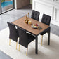 5 Pieces Dining Set Including Velvet High Back Golden Color Legs Nordic Dining Chair & Creative Design Dining Table - Furniture Home Direct