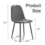 Dining Chair Set Modern Upholstered Linen Cotton Dark Gray - Furniture Home Direct