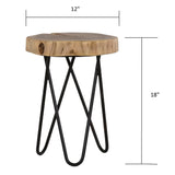 Rustic Accent Round Table With Iron Hairpin Legs - Furniture Home Direct