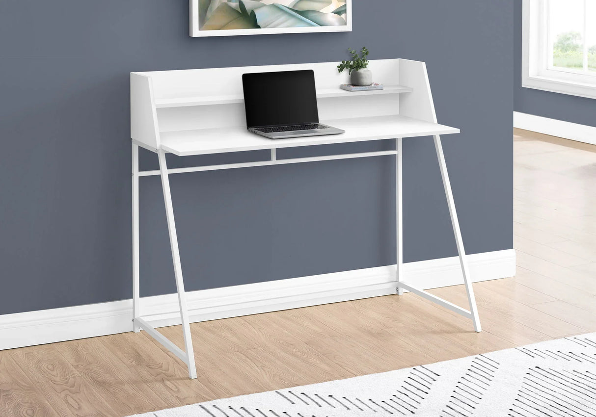 Computer Desk For Home Office, Laptop, Storage Shelves, Marble Look Contemporary & Modern - Furniture Home Direct