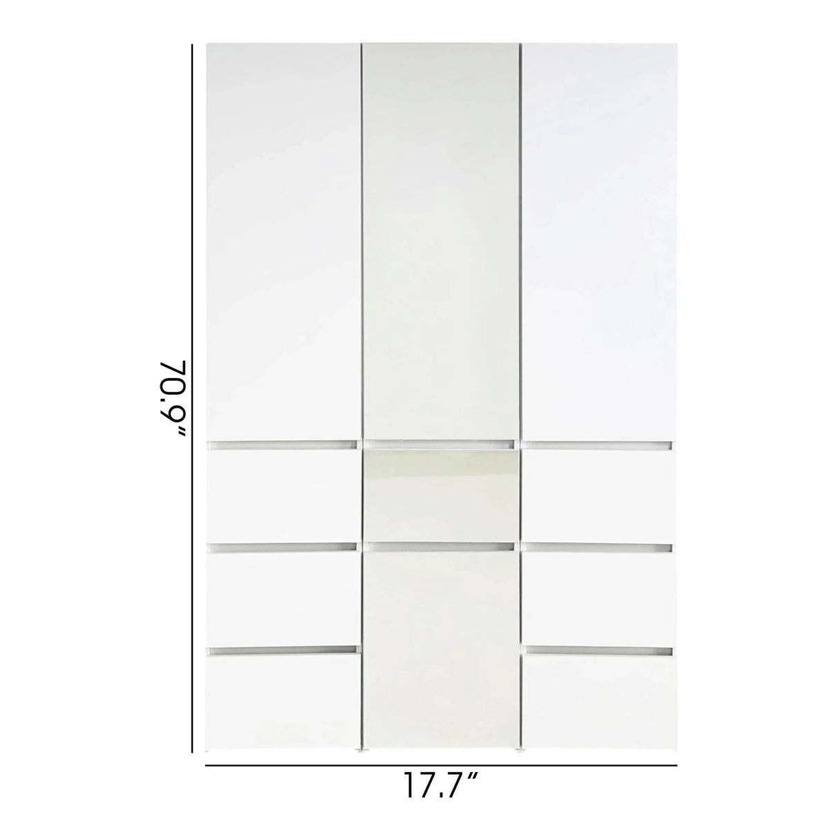 Elise - Modular Wood Closet System With Mirror For Custom Storage Solutions - White