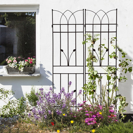 Metal Garden Trellis Rustproof For Climbing Plants Outdoor Flower Support - Furniture Home Direct
