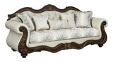 Pierce - Sofa With 5 Pillows - Beige / Cherry - Furniture Home Direct